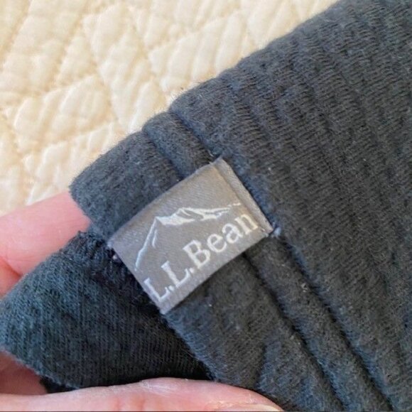 L L Bean Gray Textured Pullover Mock Neck Pockets Size Medium Soft Cozy - Picture 6 of 7